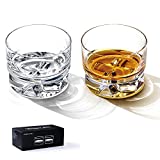 Juego de 2 Vasos de Whisky, Vasos de Whisky, Regalo de Cumpleaños Ideal, para Papá, para Whisky, con estampado 'Time Mark', para Halloween y Navidad (4.7 oz)